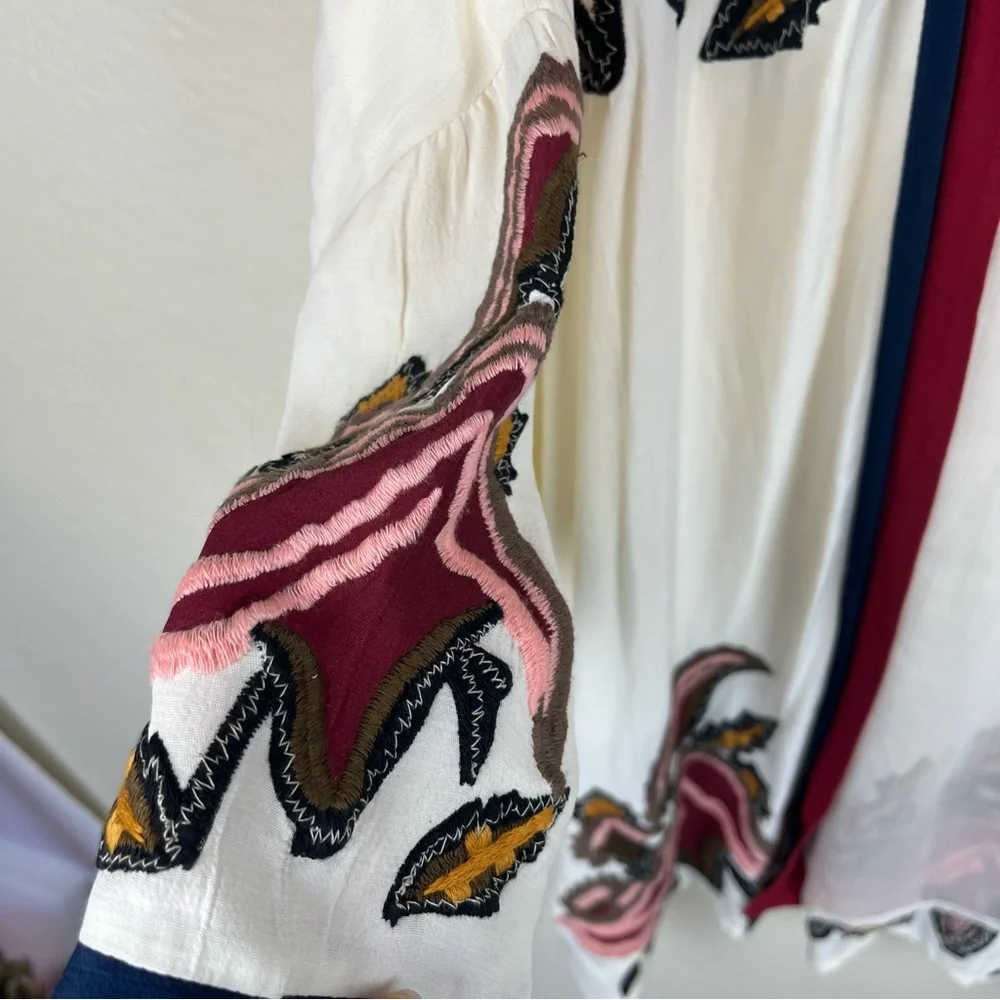 Anthro-Parodise- kimono style jacket with flower embroidery-Woman’s One size - Picture 10 of 14